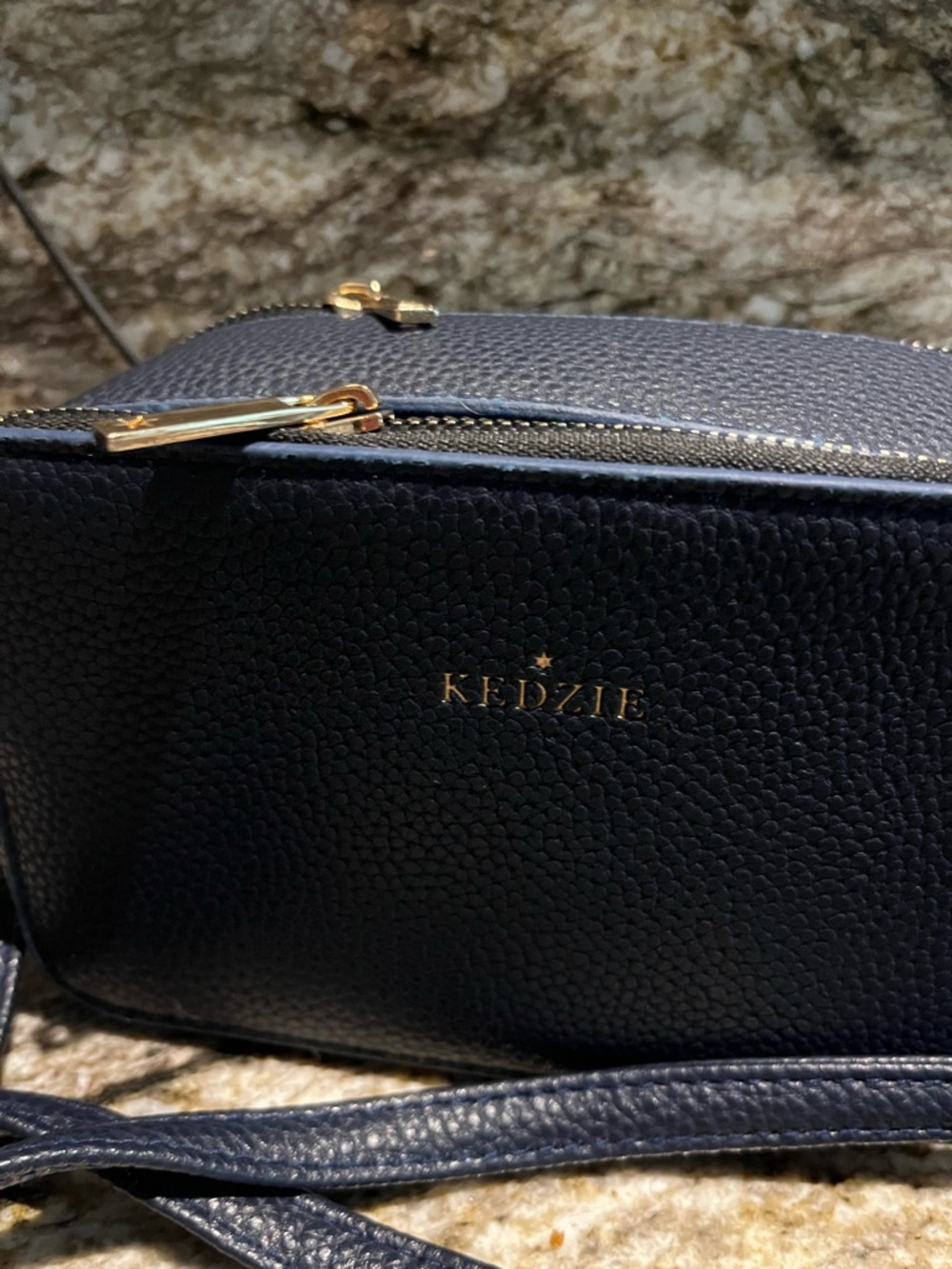Kedzie Navy Crossbody Bag with Striped Extra Strap - Picture 13 of 15